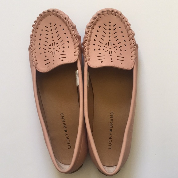 Lucky Brand Shoes - Lucky Brand Blush Pink Laser Cut Moccasins